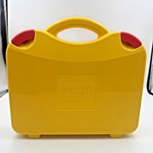 LEGO Yellow & Orange Plastic Carrying Case Storage Box With Dividers